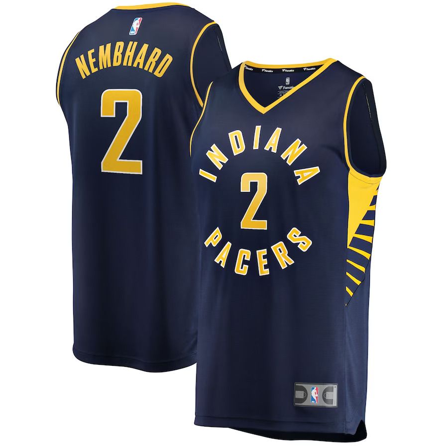 Men Indiana Pacers #2 Andrew Nembhard Fanatics Branded Navy Fast Break Replica NBA Jersey->indiana pacers->NBA Jersey